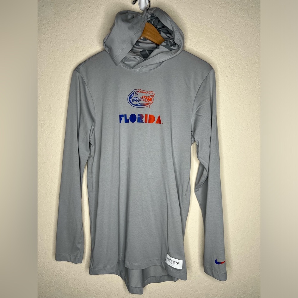 Nike Dri-Fit Florida Gators Pullover Hooded Shirt Adult Size Small Gray DO4809
